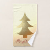 Frohe Weihnachten, festliche Gold Weihnachtsbaum Badhandtuch Set (Handtuch)
