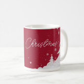 Frohe Weihnachten – Festliche Ruby-Rot-Tasse Kaffeetasse (VorderseiteRechts)