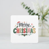 Frohe Weihnachten Festliche Typografie-Design (Stehend Vorderseite)