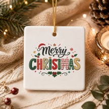 Frohe Weihnachten Festliche Typografie Keramik