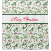 Frohe Weihnachten Festliche Winter Botanicals Duschvorhang (Vorderseite)