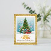 Frohe Weihnachten | Festlicher Baum & Geschenke Fe (Stehend Vorderseite)