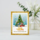 Frohe Weihnachten | Festlicher Baum & Geschenke Fe (Stehend Vorderseite)