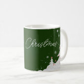 Frohe Weihnachten – Festlicher grüner Feiertagsbec Kaffeetasse (VorderseiteRechts)