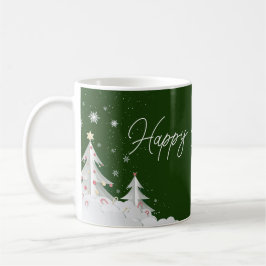 Frohe Weihnachten – Festlicher grüner Feiertagsbec Kaffeetasse