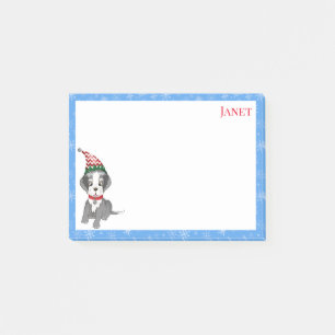 Frohe Weihnachten Festlicher Schnauzer Welpe Name Post-it Klebezettel