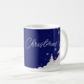 Frohe Weihnachten – Festlicher Winterblauer Becher Kaffeetasse (VorderseiteRechts)