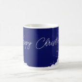 Frohe Weihnachten – Festlicher Winterblauer Becher Kaffeetasse (Mittel)