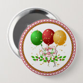 Frohe Weihnachten, festliches Design, Button (Vorne & Hinten)