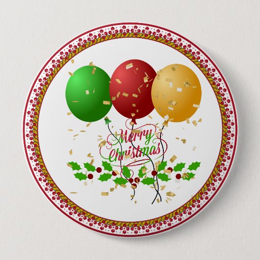 Frohe Weihnachten, festliches Design, Button (Vorderseite)