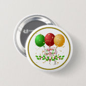 Frohe Weihnachten, festliches Design, Button (Vorne & Hinten)