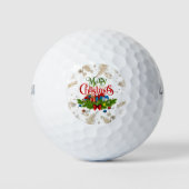 Frohe Weihnachten, festliches Design, Golfball (Vorderseite)