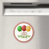 Frohe Weihnachten, festliches Design, Magnet (In Situ (Geschirrspüler))