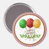 Frohe Weihnachten, festliches Design, Magnet (Vorderseite/Rückseite)