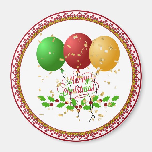 Frohe Weihnachten, festliches Design, Magnet (Vorne)