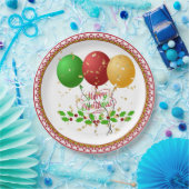Frohe Weihnachten, festliches Design, Pappteller (Party)