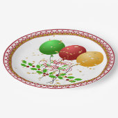 Frohe Weihnachten, festliches Design, Pappteller (Schrägansicht)