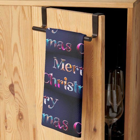 Frohe Weihnachten Feststimmung Multicolor Modernes Geschirrtuch (Drittel gefaltet)
