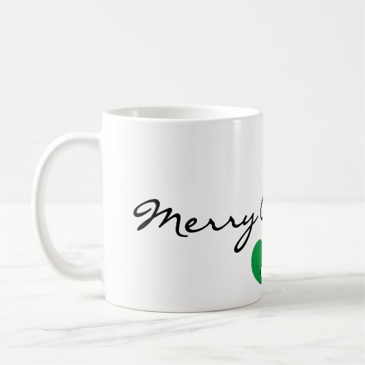 Frohe Weihnachten Fett Grün Initial 11oz Classic Kaffeetasse (Links)