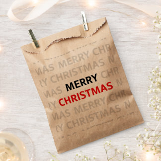 Frohe Weihnachten Fettgedruckter roter Text Geschenktütchen