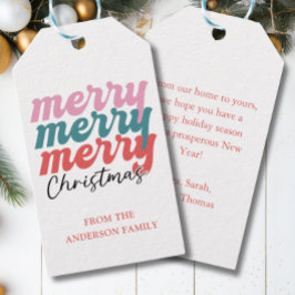 Frohe Weihnachten! Fetttypografie Geschenkanhänger