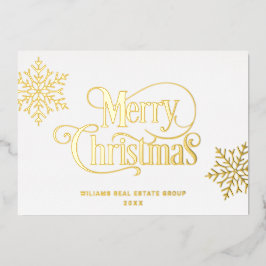 Frohe Weihnachten Firmengrüße Gold Folien Feiertagskarte