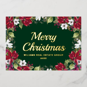 Frohe Weihnachten Firmengrüße Gold Folien Feiertagskarte