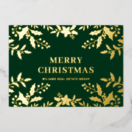 Frohe Weihnachten Firmengrüße Gold Folien Feiertagskarte