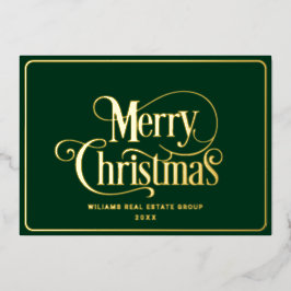 Frohe Weihnachten Firmengrüße Gold Folien Feiertagskarte