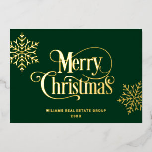 Frohe Weihnachten Firmengrüße Gold Folien Feiertagskarte
