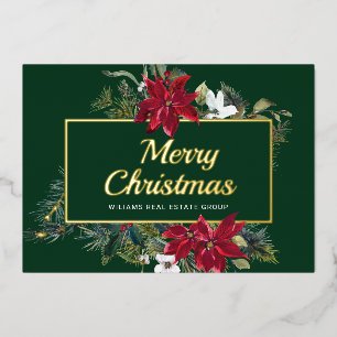 Frohe Weihnachten Firmengrüße Gold Folien Feiertagskarte