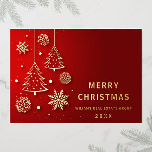 Frohe Weihnachten Firmengrüße Gold Folien Feiertagskarte