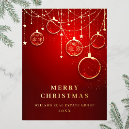 Frohe Weihnachten Firmengrüße Gold Folien Feiertagspostkarte