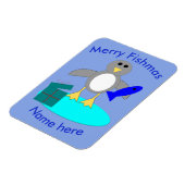 Frohe Weihnachten Fischen Pinguin Custom Magnet (Linke Seite)