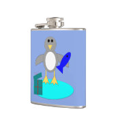 Frohe Weihnachten Fischen Pinguin Flasche Flachmann (Links)