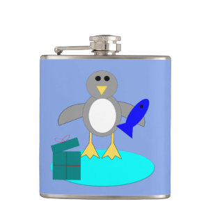 Frohe Weihnachten Fischen Pinguin Flasche Flachmann