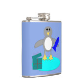 Frohe Weihnachten Fischen Pinguin Flasche Flachmann (Rechts)