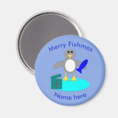 Frohe Weihnachten Fischen Pinguin Magnet (Vorderseite/Rückseite)