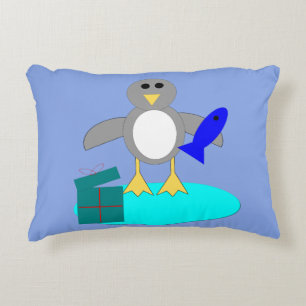 Frohe Weihnachten Fischen Pinguin Pillow Zierkissen
