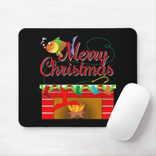 Frohe Weihnachten Fischer Strumpf Mousepad (Mit Mouse)