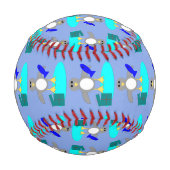 Frohe Weihnachten Fischerei Pinguin Baseball (Rückseite)