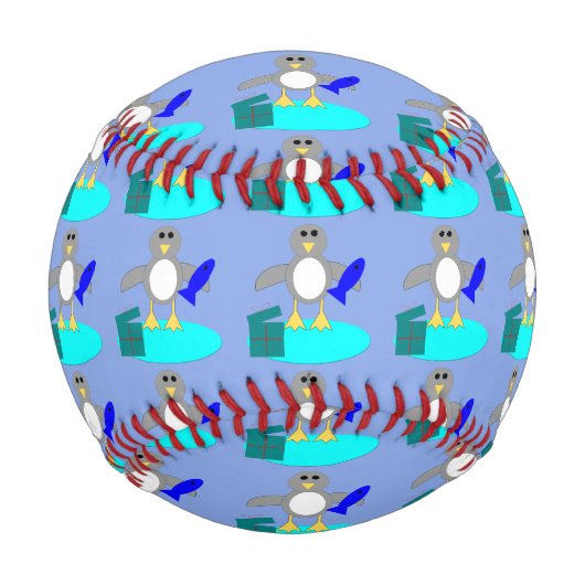 Frohe Weihnachten Fischerei Pinguin Baseball (Vorderseite)
