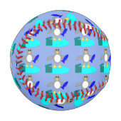 Frohe Weihnachten Fischerei Pinguin Baseball (Vorderseite Links)