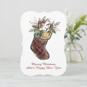 Frohe Weihnachten Flach Grußkarte (Stehend Vorderseite)