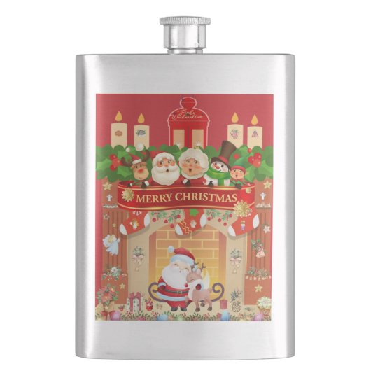 Frohe Weihnachten Flachmann (Vorderseite)