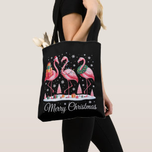 Frohe Weihnachten Flamingo Licht Weihnachtsmann Hu Tasche
