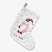 Frohe Weihnachten Flamingo Santa Modern Weihnachte Kleiner Weihnachtsstrumpf (Vorderansicht (hängend))