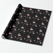 Frohe Weihnachten Flamingo Schwarz Rosa Buffalo Ka Geschenkpapier (Ungerollt)