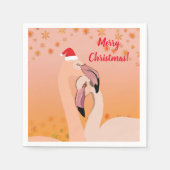 Frohe Weihnachten, Flamingo Vögel Serviette (Vorderseite)