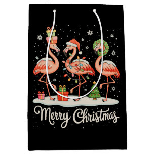 Frohe Weihnachten Flamingo Weihnachtsbeleuchtung W Mittlere Geschenktüte